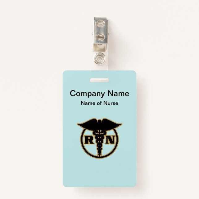 Medical Nurse Logo Design ID Badge (Front with Clip)