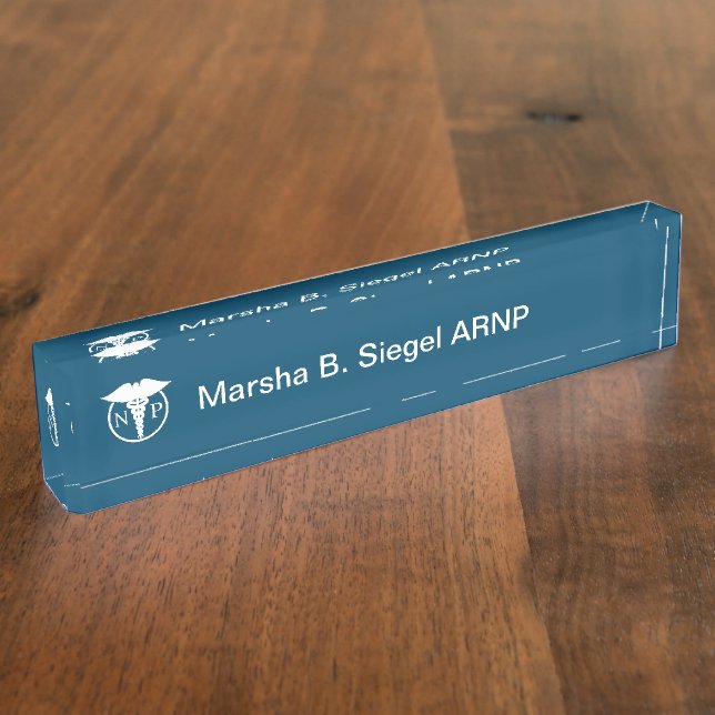 Medical Nurse Practitioner Logo Design Nameplate (Side)