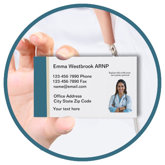 Medical Nurse Practitioner Photo Business Cards (Creator Uploaded)