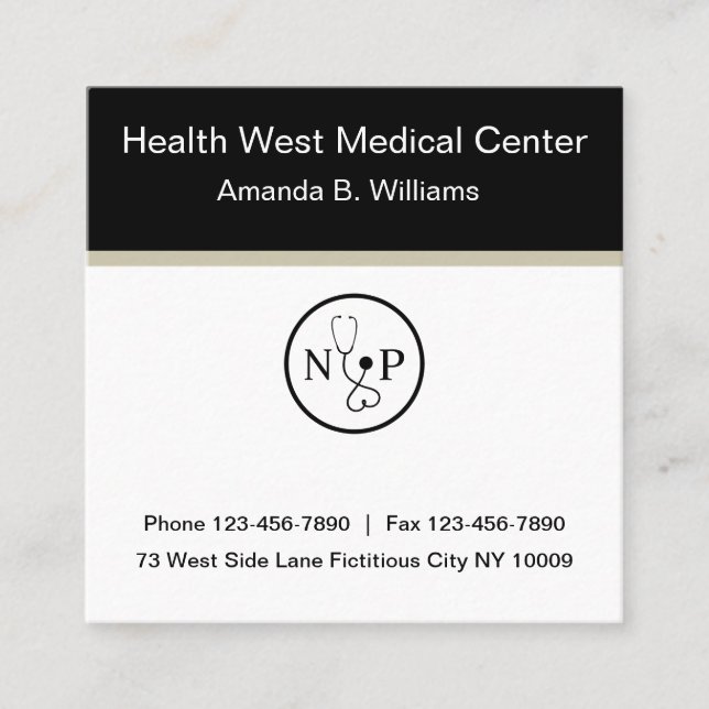 Medical Nurse Practitioner Square Business Card (Front)