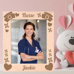 Medical Nurse Practitioners Gift Heart Love Laser  Etched Frames