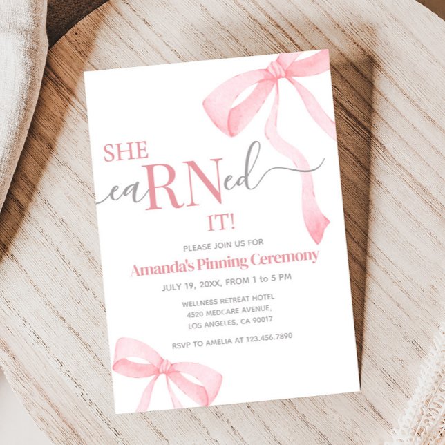 Medical Nurse RN Pinning Graduation Party Invitation (Nursing Medical RN Pinning Graduation Party)