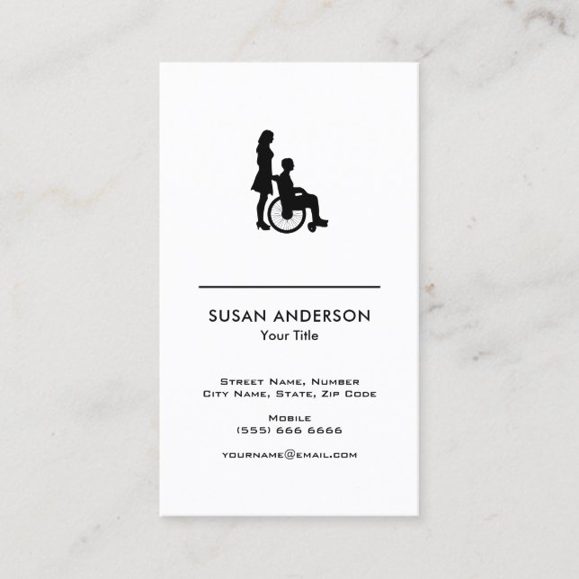 Medical Nurse Wheelchair  Business Card (Front)