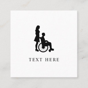 Medical Nurse Wheelchair Square Business Card