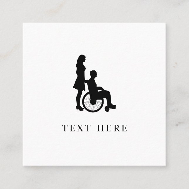 Medical Nurse Wheelchair Square Business Card (Front)