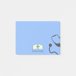 Medical Nurses Cap Blue Personalised Sticky Post-it Notes