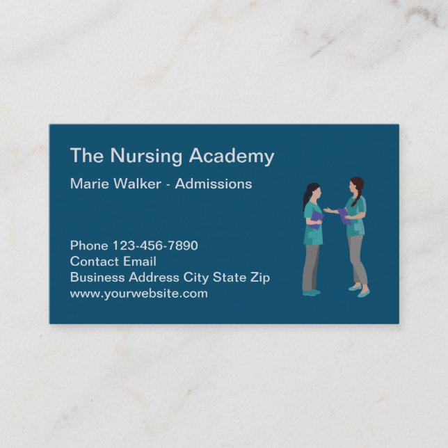 Medical Nursing Academy And School Business Card (Front)