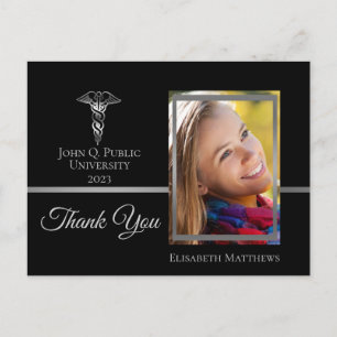 Medical   Nursing Graduation Name Photo Thank You Announcement Postcard