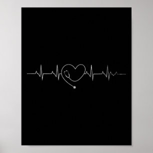 Medical Nursing Heart Stethoscope Heartbeat Medica Poster