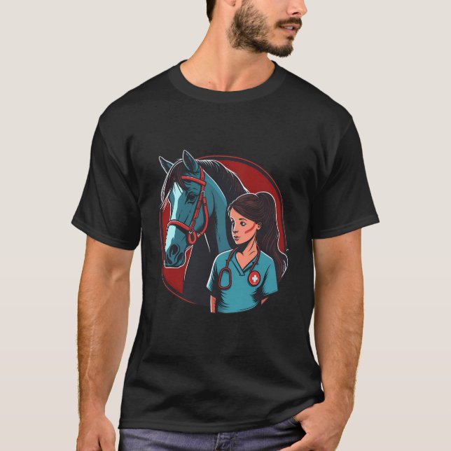 Medical Nursing Horse On Nurse Horse T-Shirt (Front)