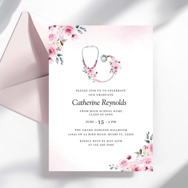 Medical Nursing School Graduation Party Invitation (Creator Uploaded)