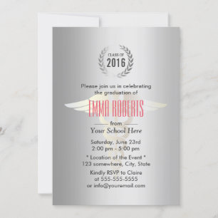 Medical & Nursing School Modern Silver Graduation Invitation