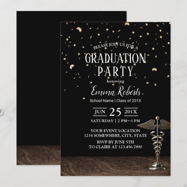 Medical Nursing School Nurse Graduation Invitation (Front/Back)