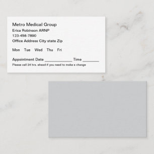 Medical Office Budget Appointment Business Cards
