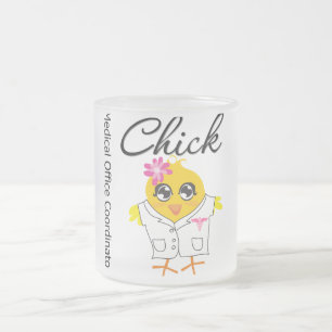 Medical Office Coordinator Chick Frosted Glass Coffee Mug