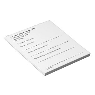 Medical Office Excuse Doctor Sick Note for Patient