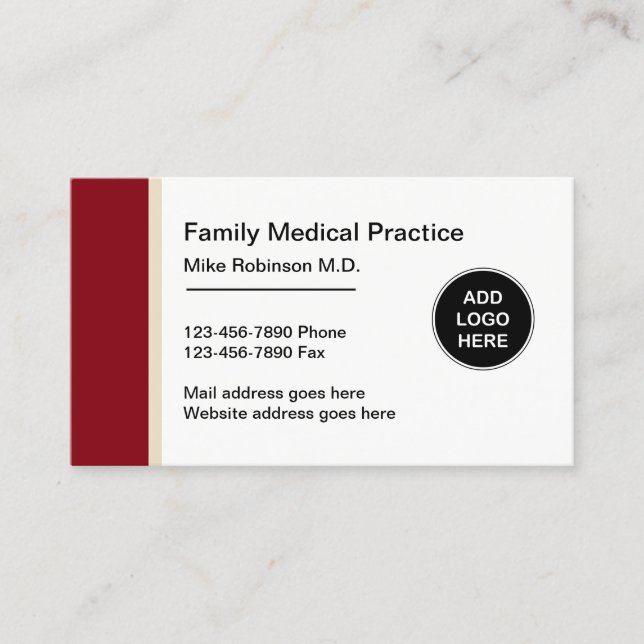 Medical Office Family Doctor Business Card (Front)