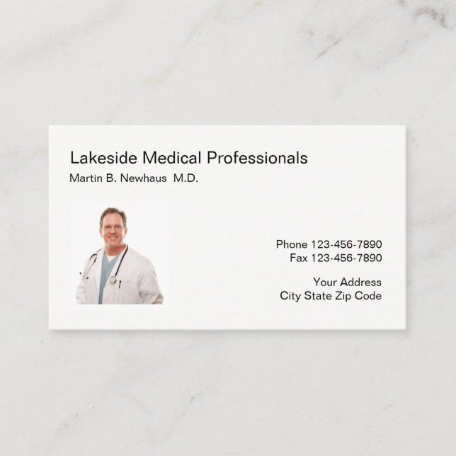 Medical Office Photo Business Business Card (Front)