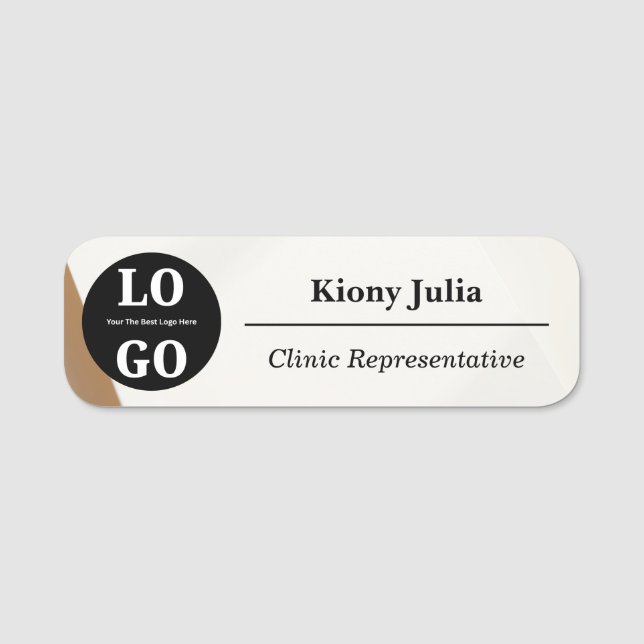Medical Office Staff Name Tag Custom Logo (Front)