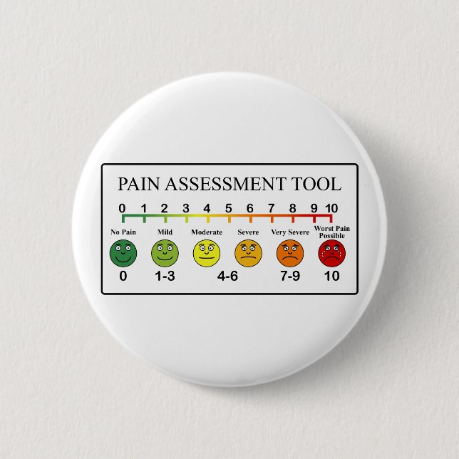 Medical Pain Assessment Tool Chart 6 Cm Round Badge (Front)