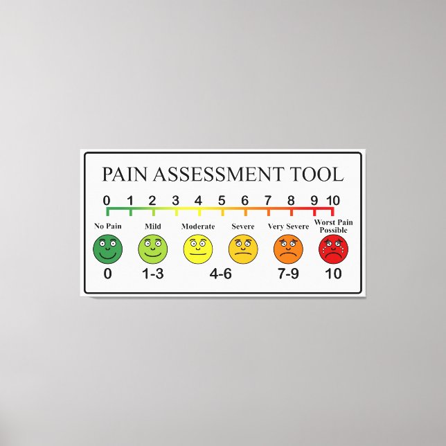 Medical Pain Assessment Tool Chart Canvas Print (Front)