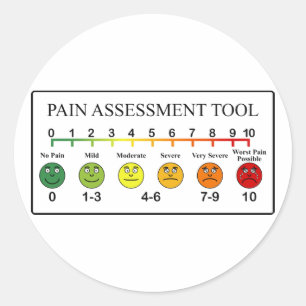 Medical Pain Assessment Tool Chart Classic Round Sticker