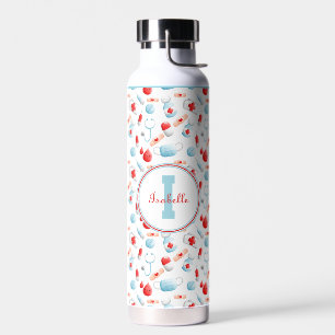 Medical Pattern Name Monogram Nurse  Water Bottle