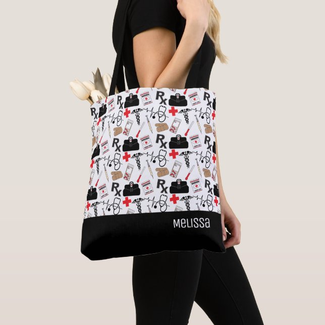 Medical Pattern  Tote Bag (Close Up)
