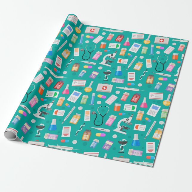 Medical Pattern Wrapping Paper (Unrolled)