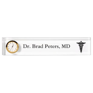 Medical Personalised Nameplate w/Clock
