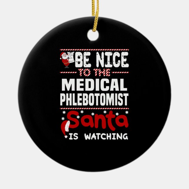 Medical Phlebotomist Ceramic Tree Decoration (Front)