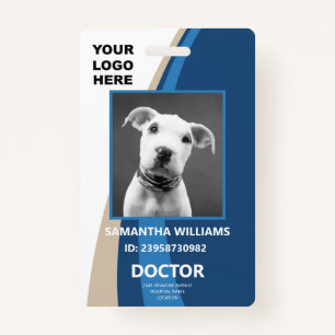 Medical Photo ID Logo Blue and White ID Badge