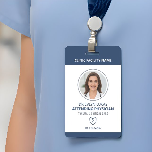 Medical Photo ID Navy Blue Badge (Creator Uploaded)