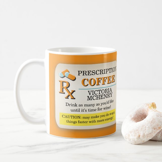 Medical prescription labels Nurse Doctor Coffee Mug (With Donut)