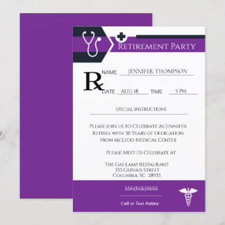 Medical Prescription Pad Retirement Party Invitation