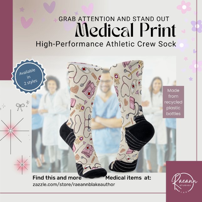 Medical Print Crew Socks (Creator Uploaded)