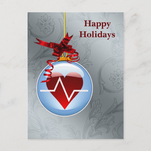 medical profession cardio Holiday Cards (Front)