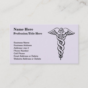 Medical Profession Symbol   Caduceus Nursing Business Card