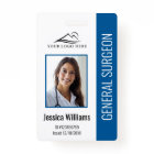 Medical Professional Custom Photo & Text Blue ID