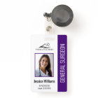 Medical Professional Custom Photo & Text Purple ID