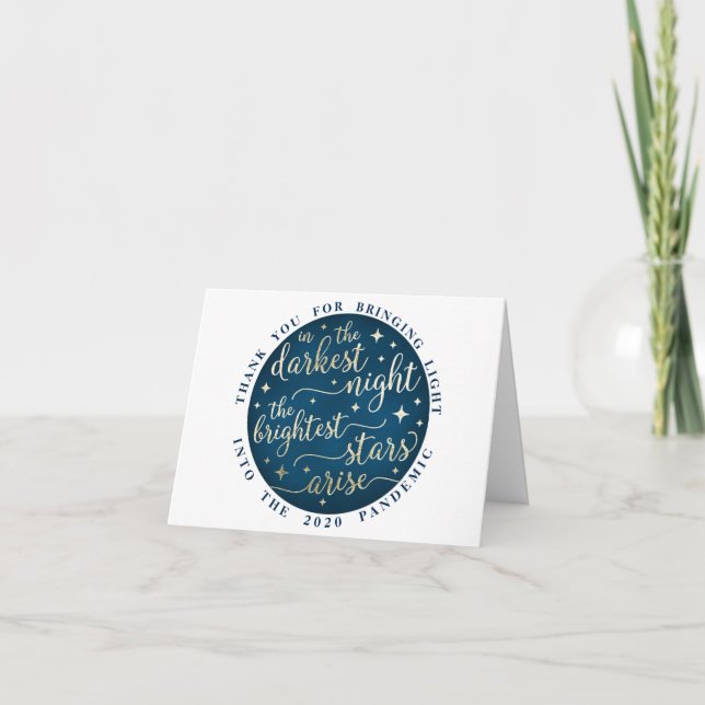 Medical Professional | Light in Darkness Script Thank You Card (Front)