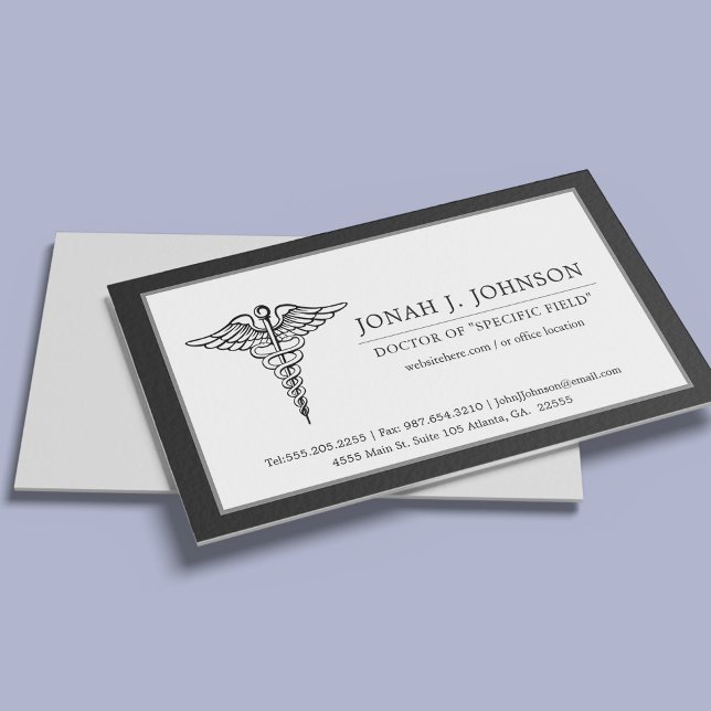 Medical Professional | Minimalist Black Border Business Card (Creator Uploaded)