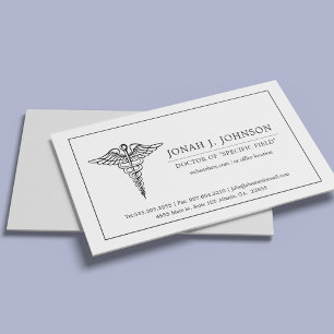 Medical Professional Minimalist Lined Border Business Card