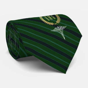 Medical Professional Monogrammed Green Tie