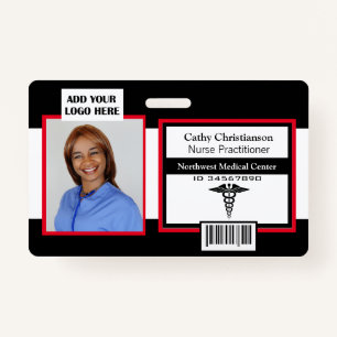 Medical Professional Name Photo Badge Scanner Code ID Badge