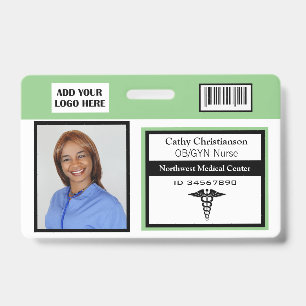 Medical Professional Name Photo Badge Scanner Code ID Badge