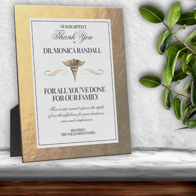 Medical Professional Personalised Thank You Plaque (Creator Uploaded)