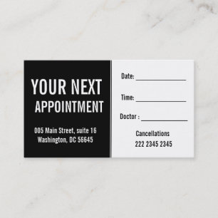 Medical Psysicians Hospital Patient Appointment Card