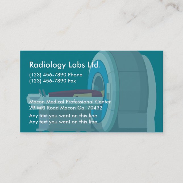 Medical Radiology Clinic Business Cards (Front)
