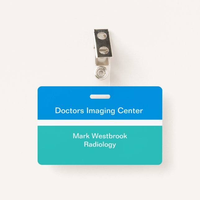 Medical Radiology Lab Employee ID Name Badges ID Badge (Front with Clip)